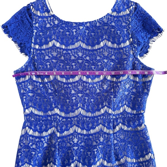 Darling Vintage Blue Candice Lace Dress size Med special event office siren 952 - Picture 11 of 16